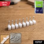 Heavy Duty Plastic Cable Clip with Steel Nail (100 Pc, 8mm) - Image 2