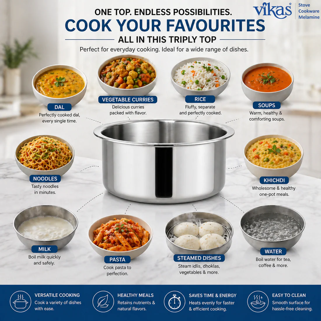 Vikas Triply Tope – Versatile Cooking for Every Meal - Image 4