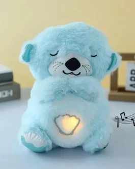 Soft Plush Musical Teddy Bear Toy with LED Light (1 Pc)