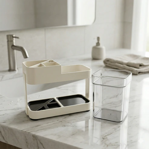 Multipurpose Toothbrush & Toothpaste Stand Holder (1 Set) - Image 6