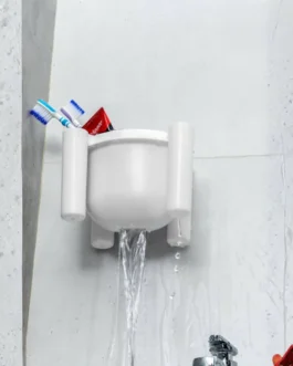 Drainmax Wall Mounted Toothbrush Holder Bathroom Organizer Rack (Pack of 2 )