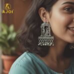 Handcrafted Radha Krishna Design with Ghungroo Drops - Image 2
