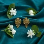 5 Line Side Latkan Golden Earrings with Mina for Women & Girls – Fancy Gift