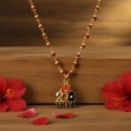 Shiva Trishul Rudraksha Beaded Pendant Necklace - Image 2