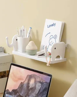 Elephant-Shaped Wall Shelf – No-Punch Mini Organizer for Kitchen & Bathroom