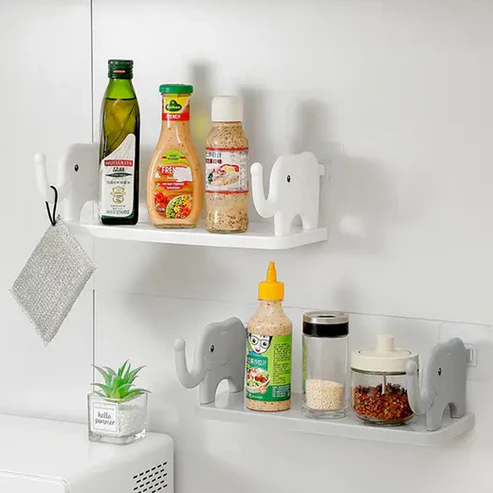 Elephant-Shaped Wall Shelf – No-Punch Mini Organizer for Kitchen & Bathroom - Image 6