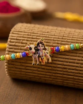 Lord Krishna with Cow Designer Rakhi (1 Pc)