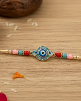 Evil Eye Designer Rakhi with Multicolor Beads (1 Pc)