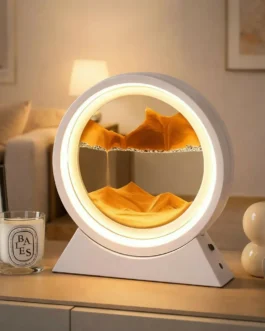 Round Sand Art LED Lamp Moving Sand Frame Night Light