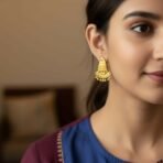 Royal Ethnic Gold Plated Jhumka | Fancy & Stylish Earrings - Image 2