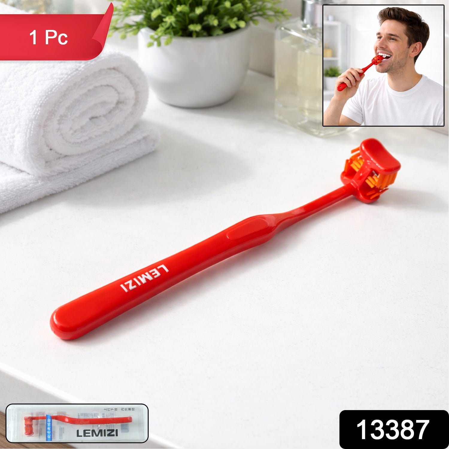 01-Toothbrush.jpg Six-Sided Soft Toothbrush with Ultra-Soft Bristles - 1 Pc - Image 1