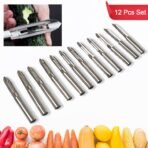 12-Piece Stainless Steel Multi-Purpose Peeler Set for Fruits & Vegetables