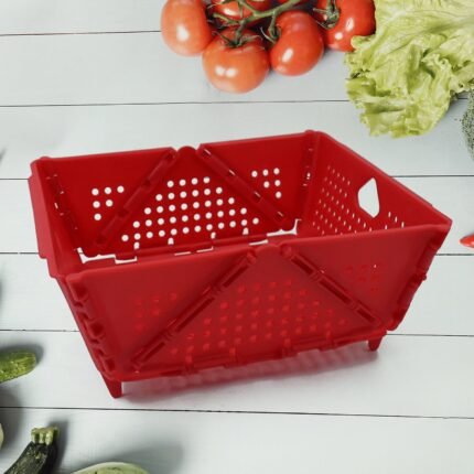 Flexi fold Storage Basket Box with Holes Ventilated Design (23×20 Cm / 1 Pc)