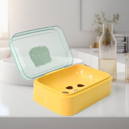 Portable Plastic Self-Draining Soap Dish - Leakproof Soap Holder (1 Pc, Mix Colors)