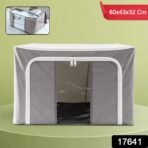 Foldable Steel Frame Clothes Storage Organizer Bag 60x43x32cm (Mix Color) - Image 2