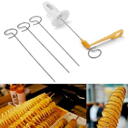 Potato Spiral Cutter & Twister Set (4 Spits) - Manual Vegetable Slicer