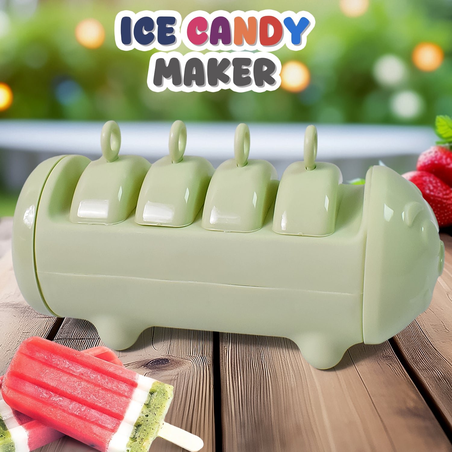 01_f4c771a8-9897-4958-a9c0-7df41fc7421c.jpg Plastic Ice Candy Maker with 4 Compartments – Homemade Frozen Treats - Image 1