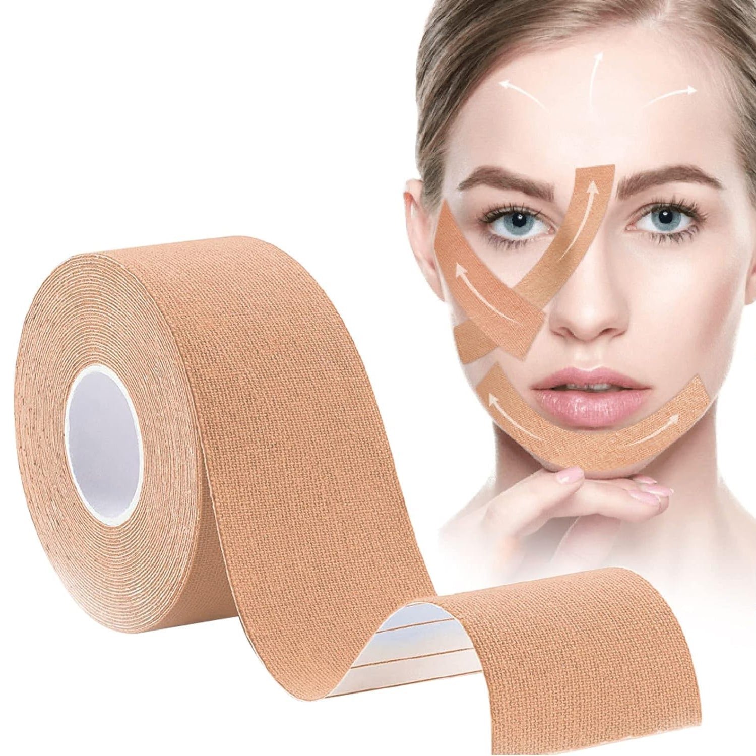 02_d063b494-94b7-4f7f-98a3-08f861472840.jpg Face Lifting Tape for Skin Firming & Wrinkle Reduction 2.5cm x 5m - Image 1