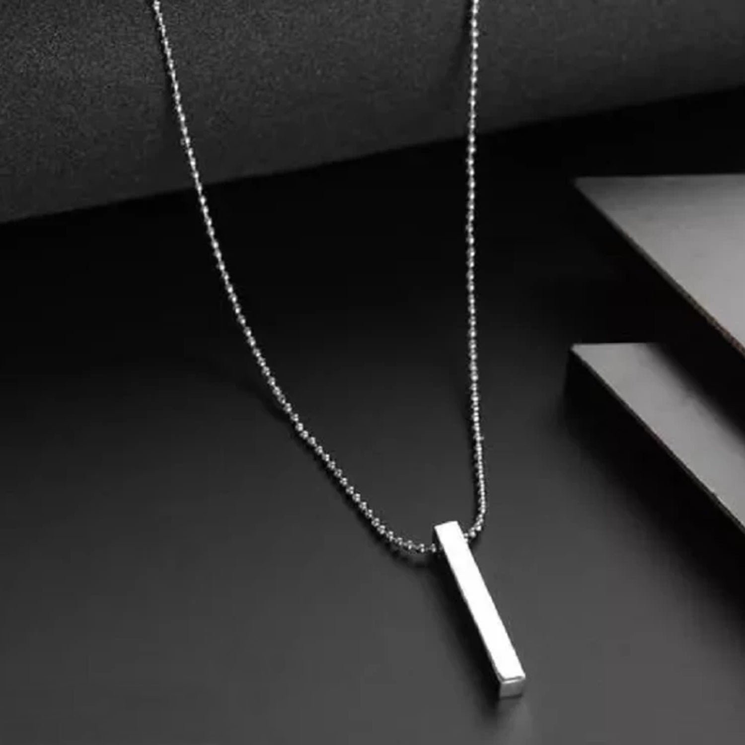 05_10092244-5ba4-408c-9d0c-49d024467c88.jpg Plain Stainless Steel Stick Locket Necklace with Chain - Unisex - Image 1