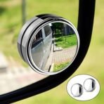 Car Blind Spot Round HD Glass Mirrors, 2 Pc Set - 360° Adjustable