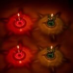 Colourful Reflection Diya Combo Plastic Candle Cup Multi Shape, Diwali (4 Pcs Set)