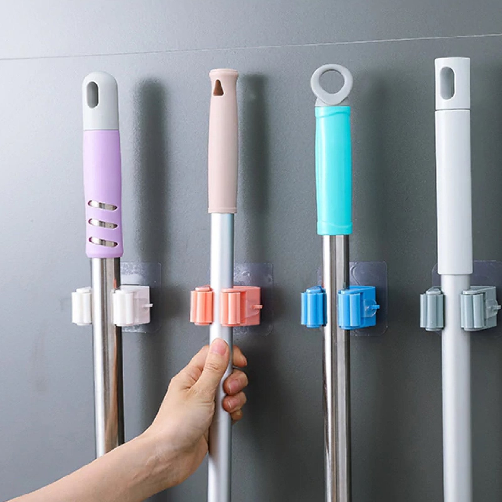 08_a5911d30-fd72-4438-9f43-363bf33e9f15.jpg Magic Sticker Series Self Adhesive Mop and Broom Holder - Image 1