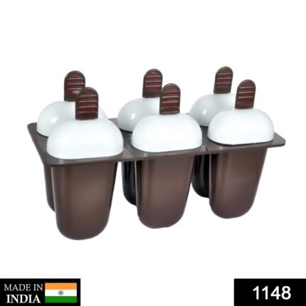 Plastic Kulfi & Ice Candy Maker Set with 6 Multicolor Cups
