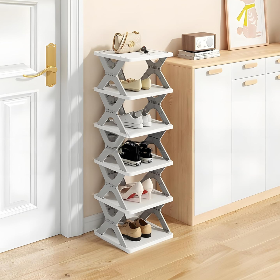 14612.png Foldable Shoe Rack (1 Pc, 6 Layers): Space-Saving, Entryway Storage - Image 1