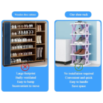 Foldable Shoe Rack (1 Pc, 8 Layers): Space-Saving, Entryway Storage - Image 2