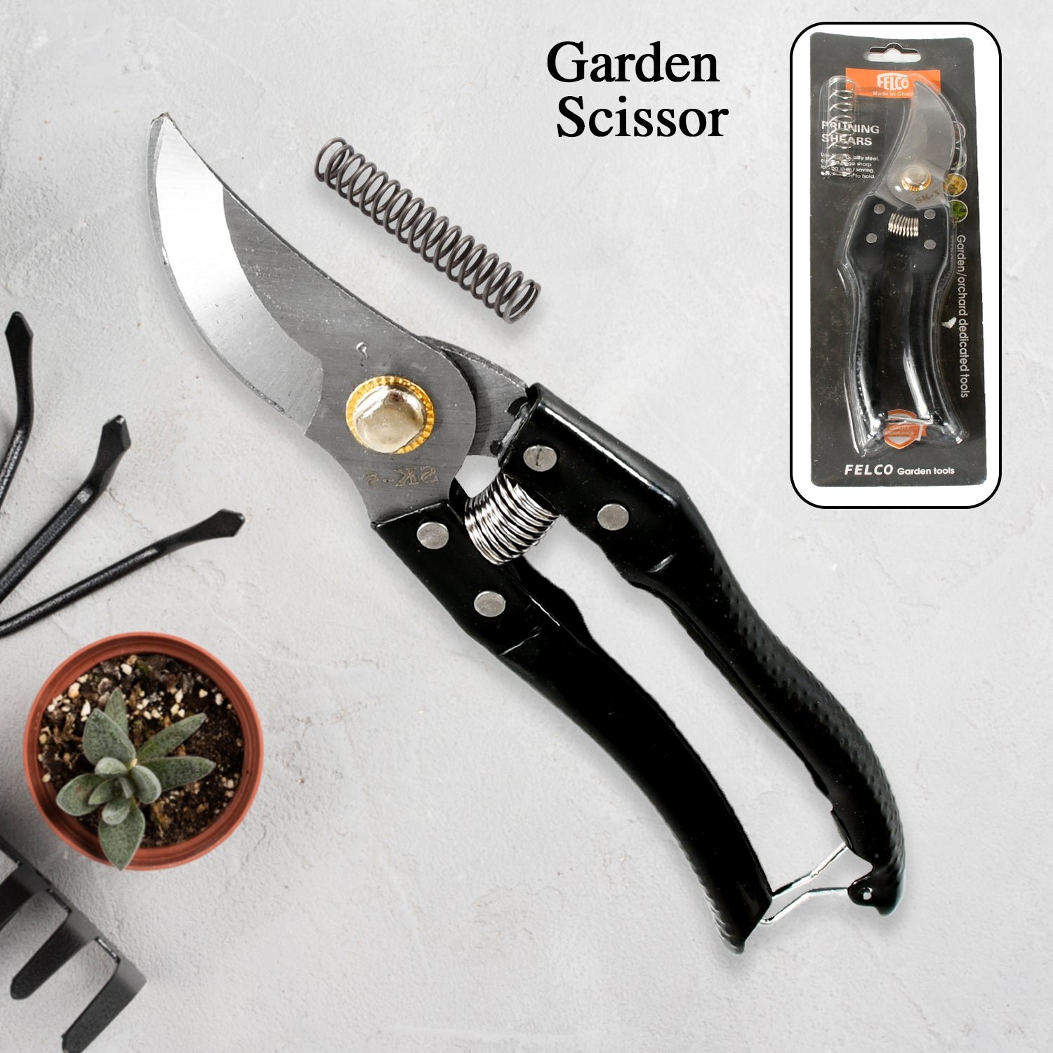 1_82179a17-9eb8-4ef4-80c9-5739353bf7b8.jpg Garden Shears Pruners Scissor - High Carbon Steel, Non-Slip Grip - Image 1