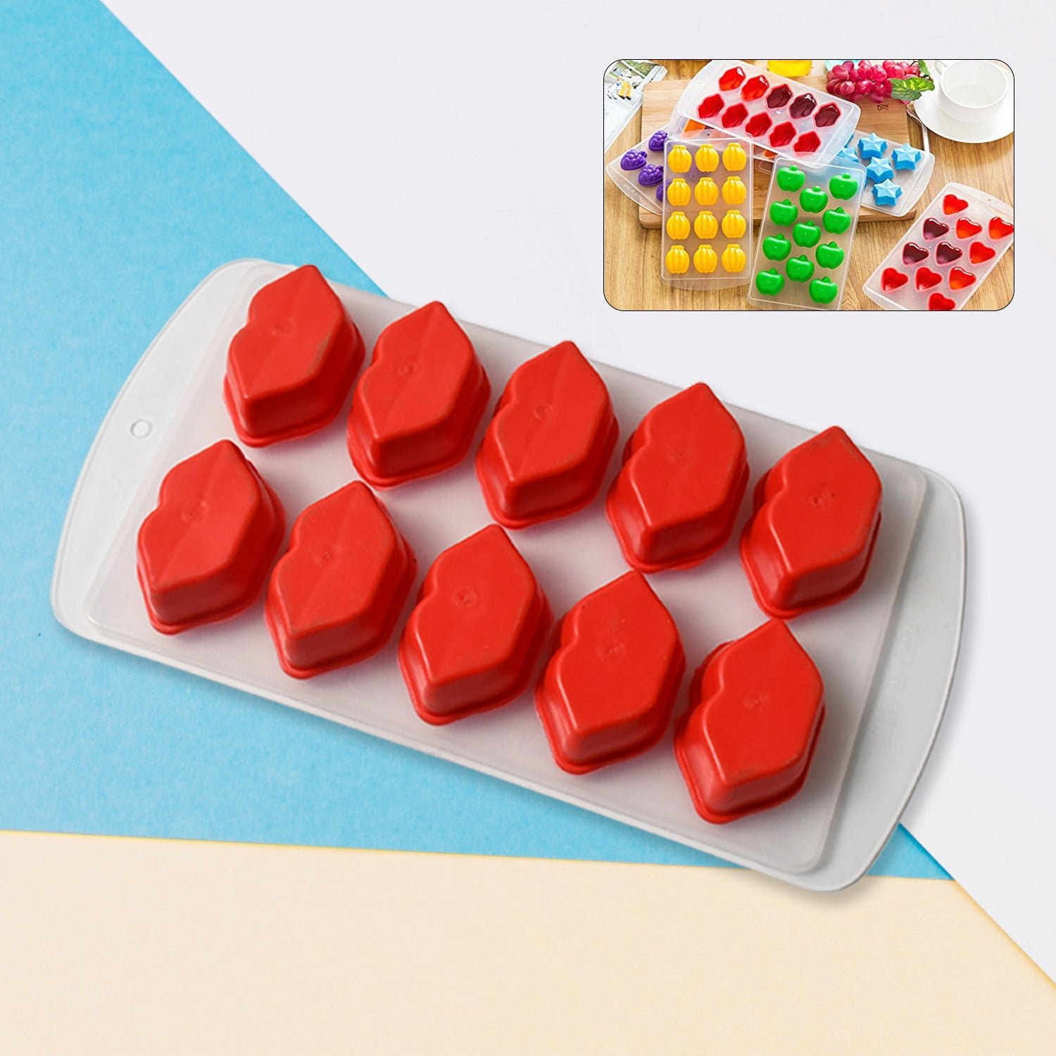 1_ca2fbbc3-9bee-4ba5-a3d6-5f03e4ccca17.jpg Silicone Mold Ice Cube Tray Creative Sweet Multi Type Ice Tray(1 Pc) - Image 1