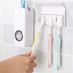 Automatic Toothpaste Dispenser & Toothbrush Holder - Hygienic Wall Mount - Image 2