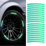 Multicolored Reflective Car Wheel Stickers - 20 Pcs Set for Night Safety - Image 2