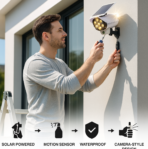 Solar Light Outdoor Motion Sensor Security Camera Shaped Dummy Wall Lamp (1 Pc) - Image 2