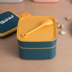 Customized BLUE DOUBLE-LAYER PORTABLE LUNCH BOX - Image 2