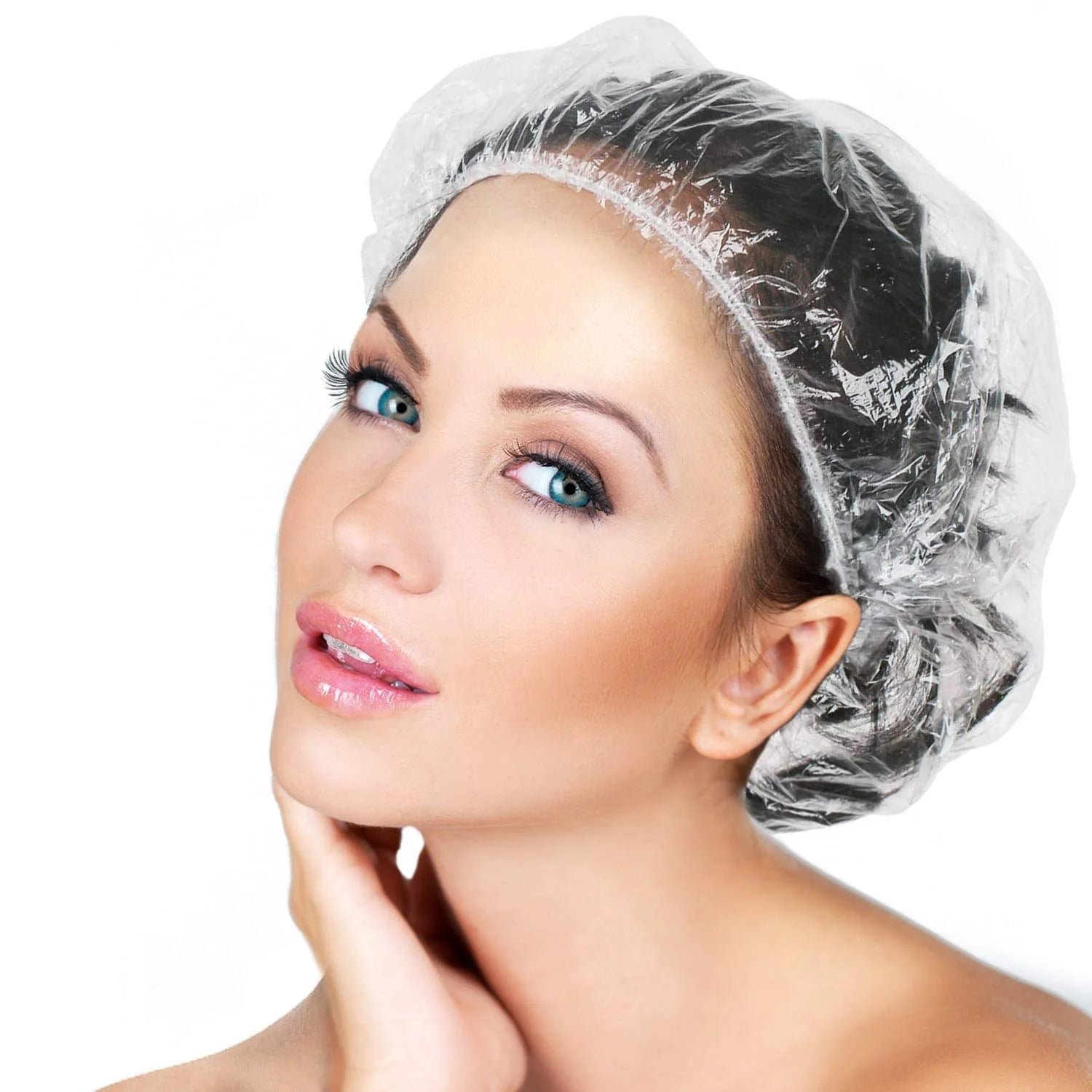 2_604b6724-c5ef-49b6-ab04-7d604d1a04c0.jpg Disposable Shower Caps for Women - 10 Pack, Waterproof & Individually Wrapped - Image 1