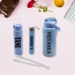 Customize Plastic Water Bottle 3pc Set,3  Different Size Bottle High Quality Water Bottle Plastic Water Bottle BPA-Free & Leak-Proof!  Cartoon Printed Design for Kids' School, For Fridge, Office, Sports, School, Gym, Yoga (3 Pc Set) - Image 2