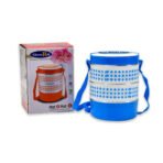 Customized 3 layer Adjustable Insulated Tiffin Set of 1, Blue 3 Containers Lunch Box - Image 2