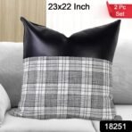 Pillow Covers Cushion Cases Soft Leather and Cotton (23 × 22 Inch / 1 Pair / 2 Pc) - Image 2