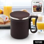Coffee Mug with Lid & Handle – Plastic Covered Stainless Steel Mug (200 ML, Random Color) - Image 2