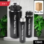 Customized 3 in 1 Stainless Steel Insulated Water Bottle 3 Pcs Different Size - Image 2