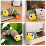 3D Rainbow Color Plastic Slug Fidget Toys, Stress Relieving Toy, Sensory Slug Toy for Boys and Girls, Finger slug Toy, for Autistic, Caterpillar Fidget Toys Stress Relief Gifts for Toddlers Kids Adults  (1 Pc)