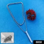 Plain Stainless Steel Stick Locket Necklace with Chain - Unisex - Image 2