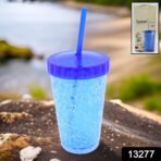 Plastic Reusable Sipper Tumbler with Lid and Straw (1 Pc / 500 ML / Mix Color / 1 Pc) - Image 2