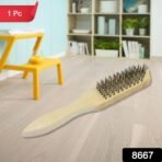 Wooden Handle Steel Wire Brush (1 Pc) - Image 2