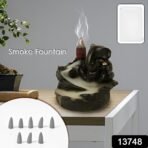 Smoke Fountain Ganesha Idol Decoration Items 8 Pc Backflow Incense Cones (1 pc) - Image 2