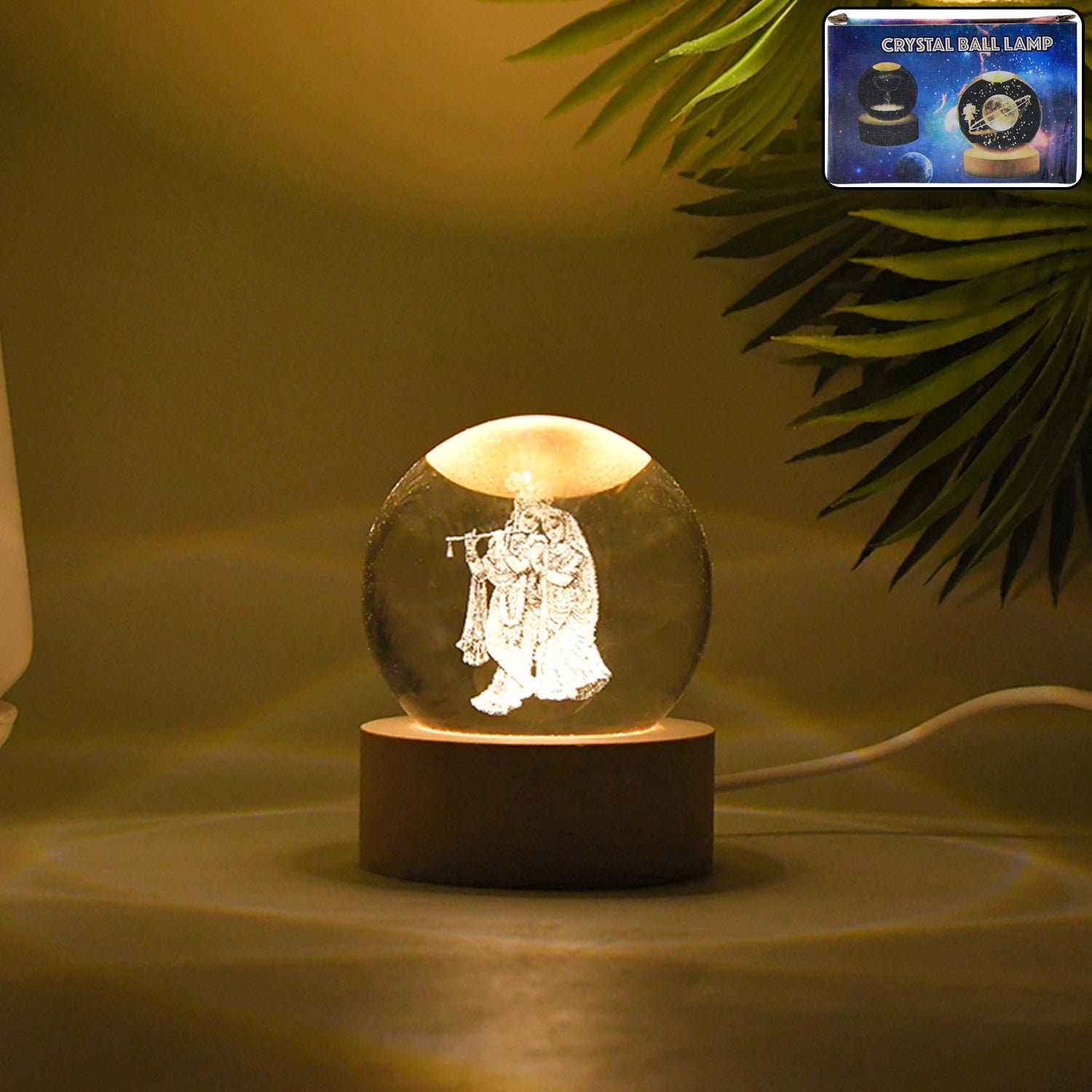 Crystal-Ball-Lamp-01.jpg 3D Crystal Ball lamps for Bedroom 3D Lamps for Home Decoration 3D Crystal Ball Night Light Gifts for Women Gifts for Men Room Decor Items for Bedroom for Friend and Family (1 Pc) - Image 1