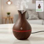 Mini Wooden Vase Pot Diffuser Cool Mist Atomization Humidifier (1 Pc)