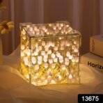 Cube Tulip LED Night Lamp | Decorative Multicolor Tulip Light - Image 2