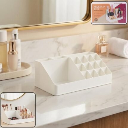 Makeup Organiser Lipstick Storage Box with Drawer - Clear Plastic